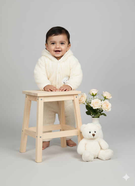 Fluffy Bear Winter Hoodie Set – Sunny Lemon