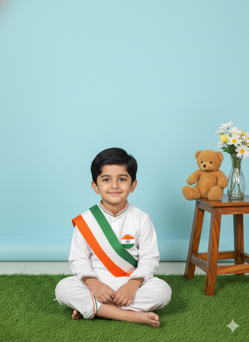 Tricolor Pride Kurta Dhoti Set