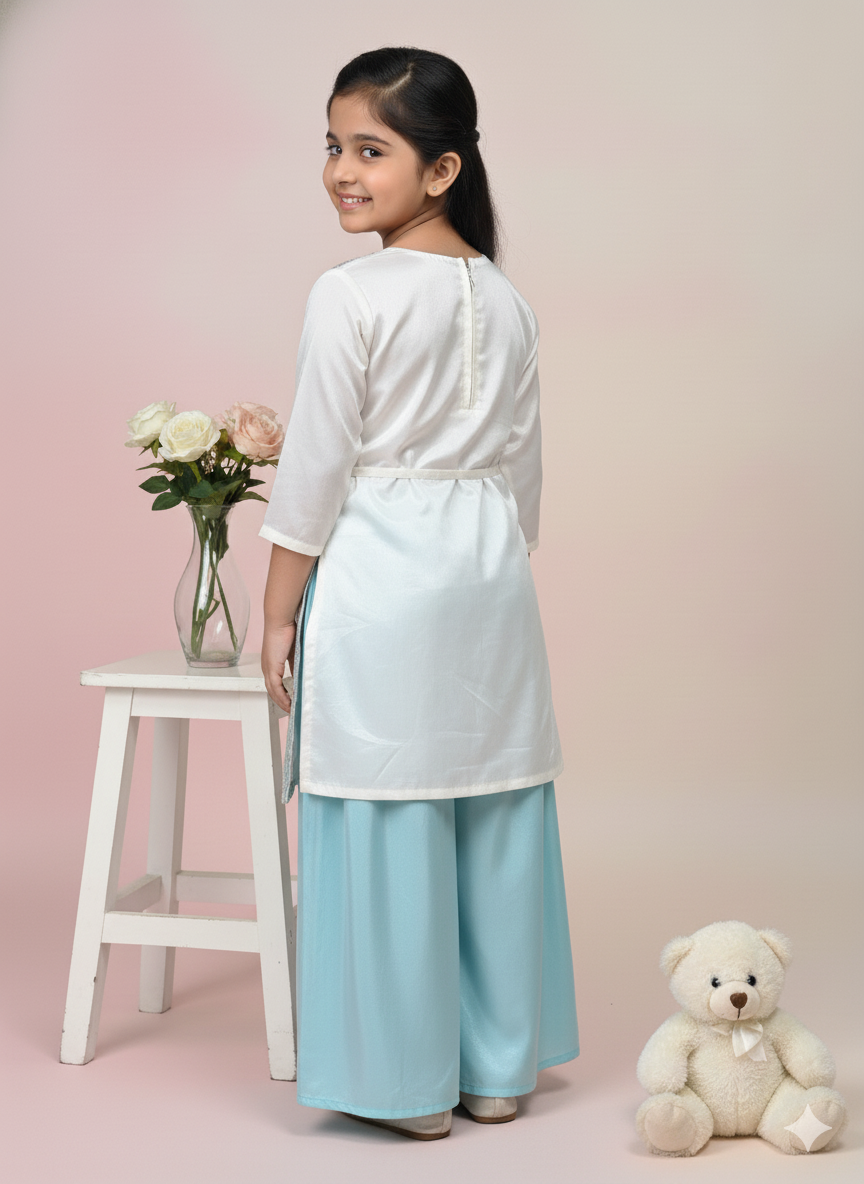 Kids' Premium Lucknowi Style Kurti and Sharara Set