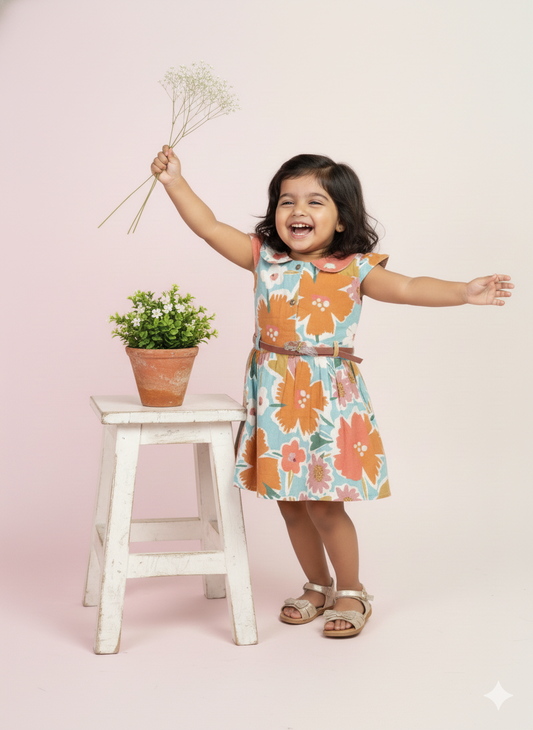 Petal Pop Dress with Peter Pan Collar