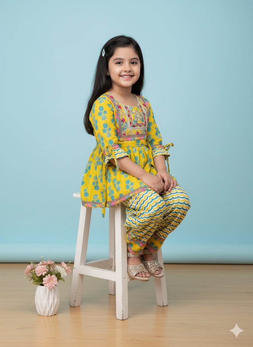 Basanti Bloom kurti Set
