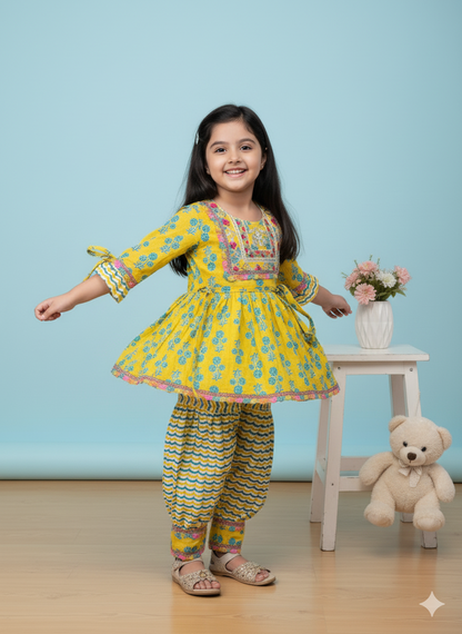 Basanti Bloom kurti Set