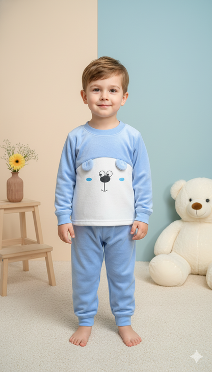 Cuddle Bunny Cozy Nightwear Set- Sky Blue Bunny