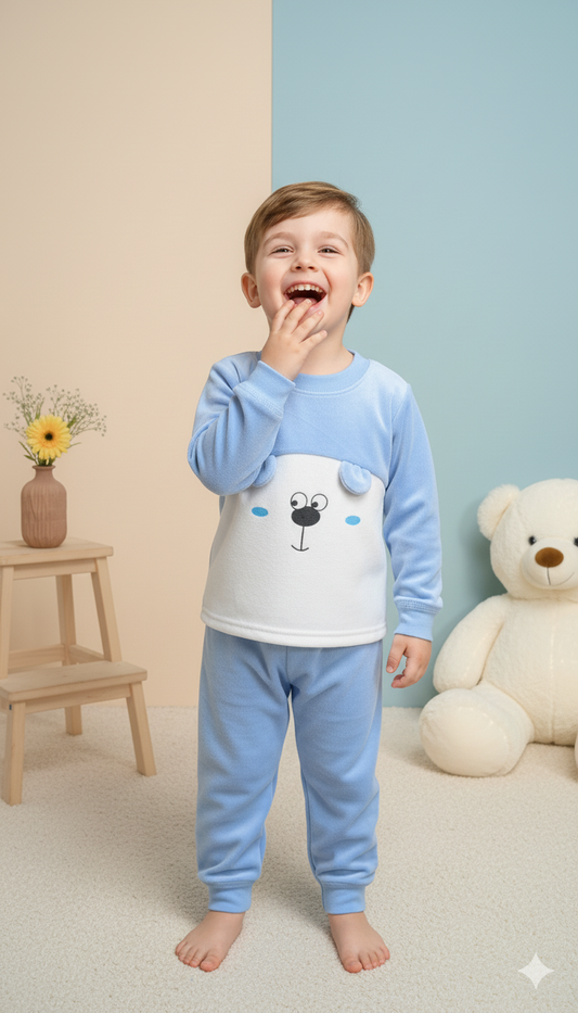 Cuddle Bunny Cozy Nightwear Set- Sky Blue Bunny