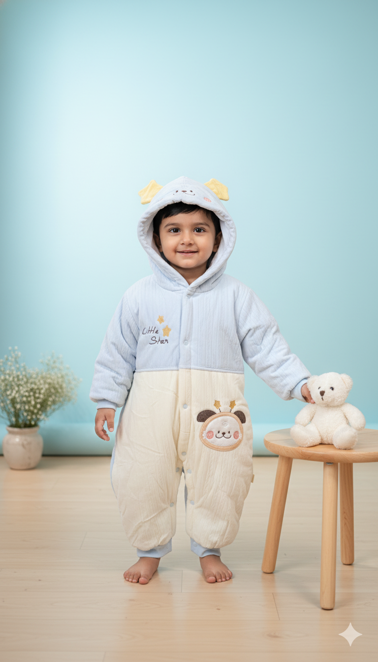 Little Star Snuggle Suit – Sky Blue
