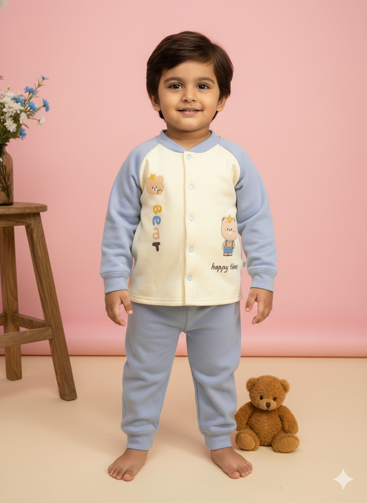 Baby Bear Cozy Fleece Suit – Blue Cloud