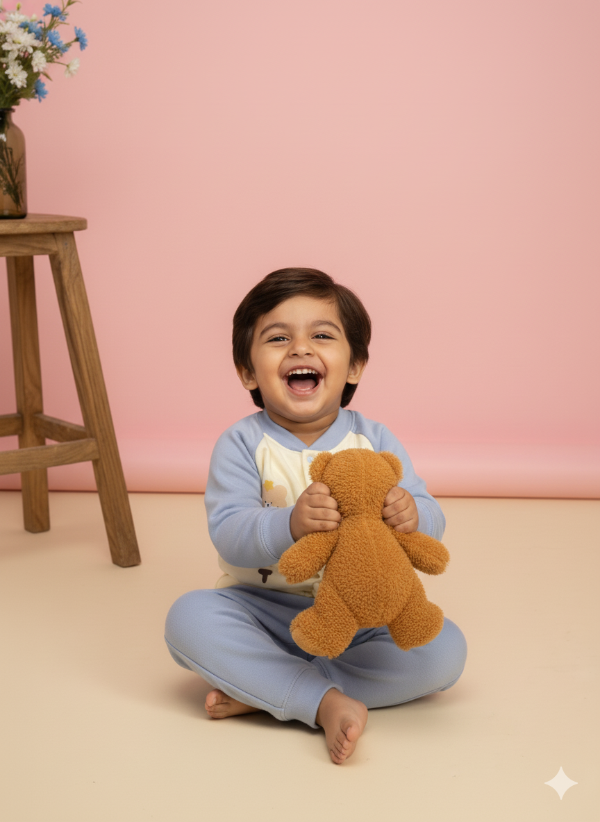 Baby Bear Cozy Fleece Suit – Blue Cloud