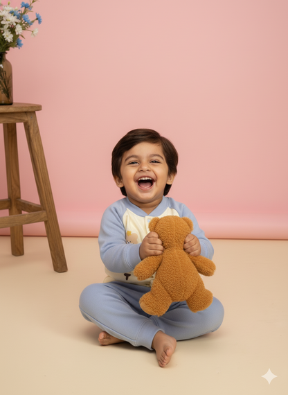 Baby Bear Cozy Fleece Suit – Blue Cloud