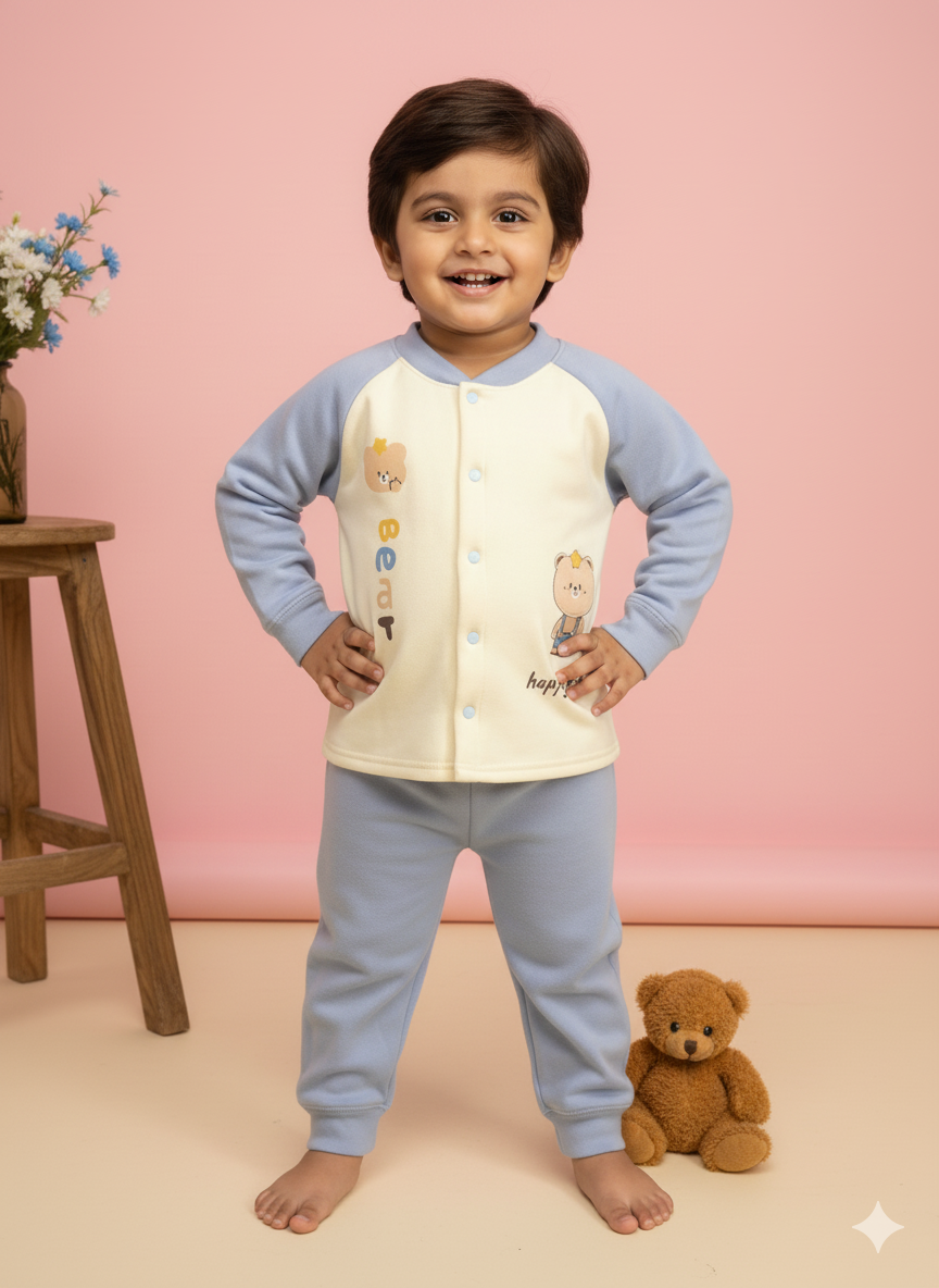 Baby Bear Cozy Fleece Suit – Blue Cloud