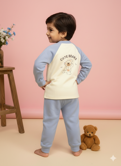 Baby Bear Cozy Fleece Suit – Blue Cloud