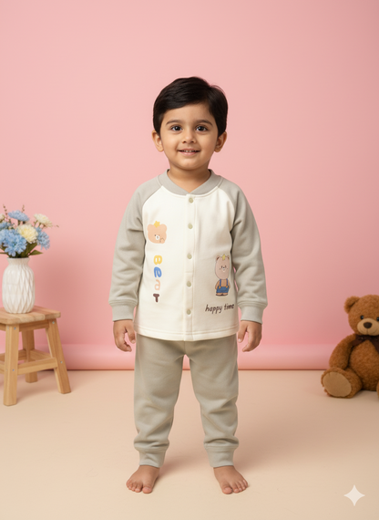 Baby Bear Cozy Fleece Suit – Gentle Green Glow