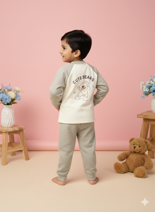 Baby Bear Cozy Fleece Suit – Gentle Green Glow