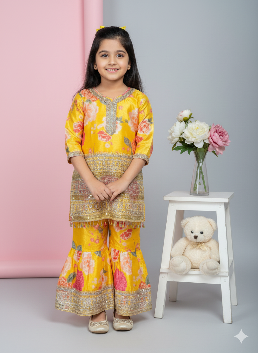 Gulbahaar Floral Sharara Set