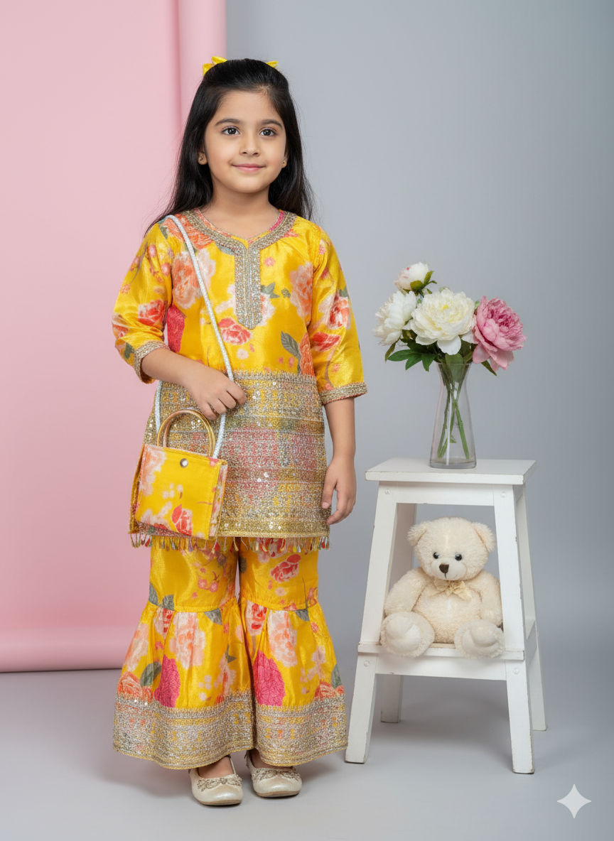 Gulbahaar Floral Sharara Set
