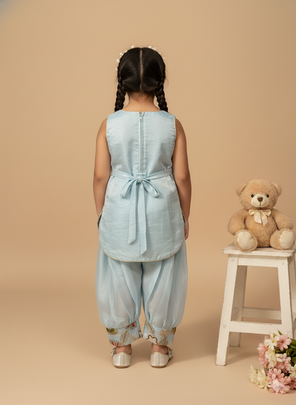 Girls' Fendi Silk Embroidered Salwar Kameez