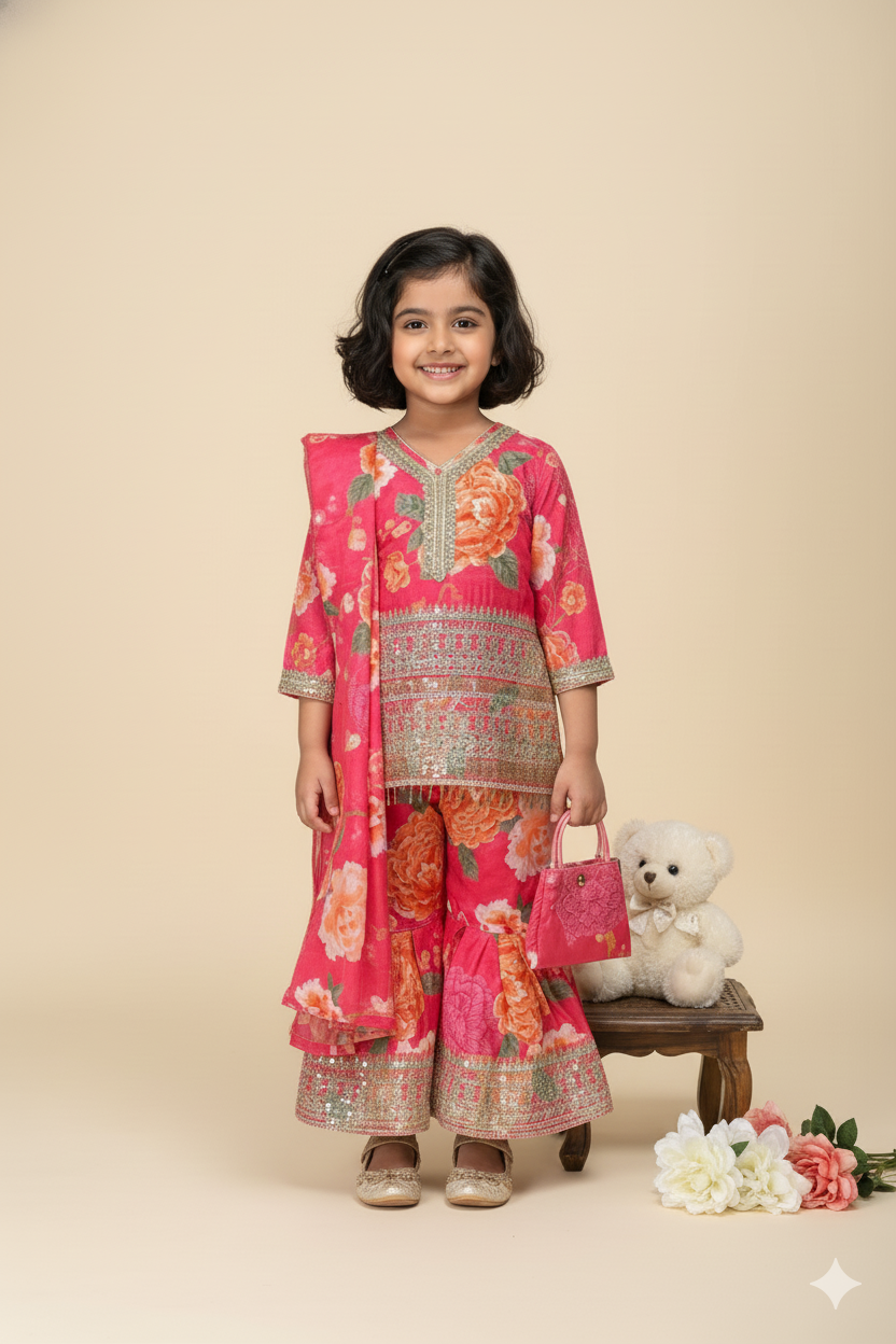 Gulbahaar Floral Sharara Set