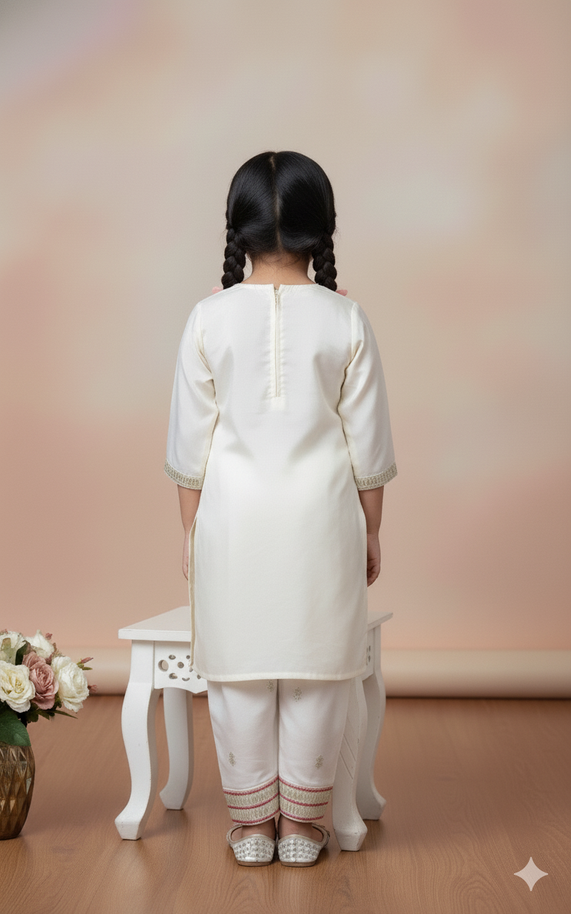 Ivory Blossom Embroidered Patiala Set