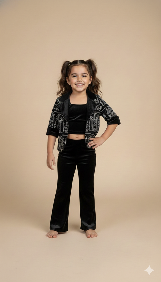 Midnight Velvet Trendy Co-ord Set