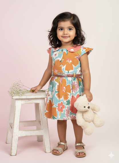 Petal Pop Dress with Peter Pan Collar