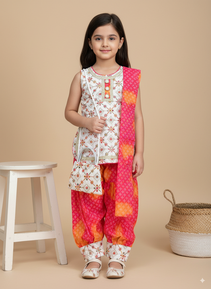 Pink Pearl Patiala Set