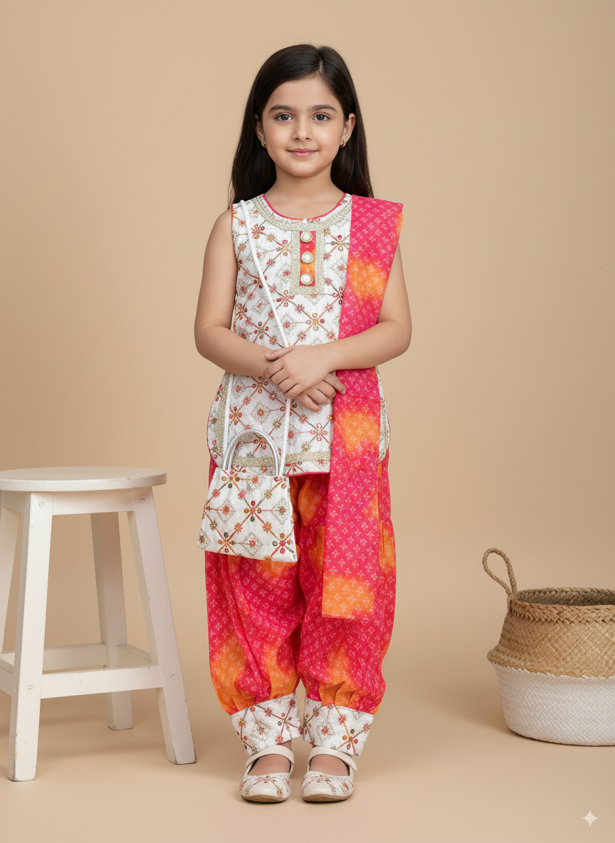 Pink Pearl Patiala Set