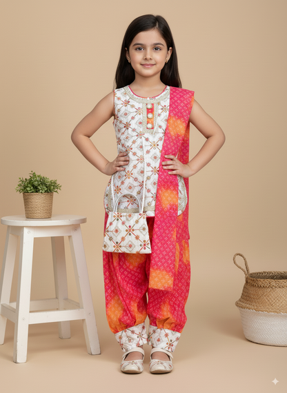 Pink Pearl Patiala Set