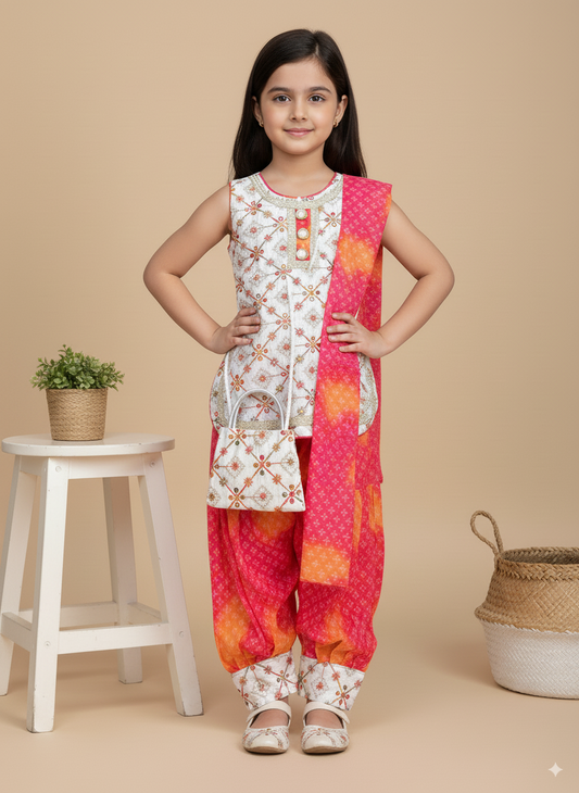 Pink Pearl Patiala Set