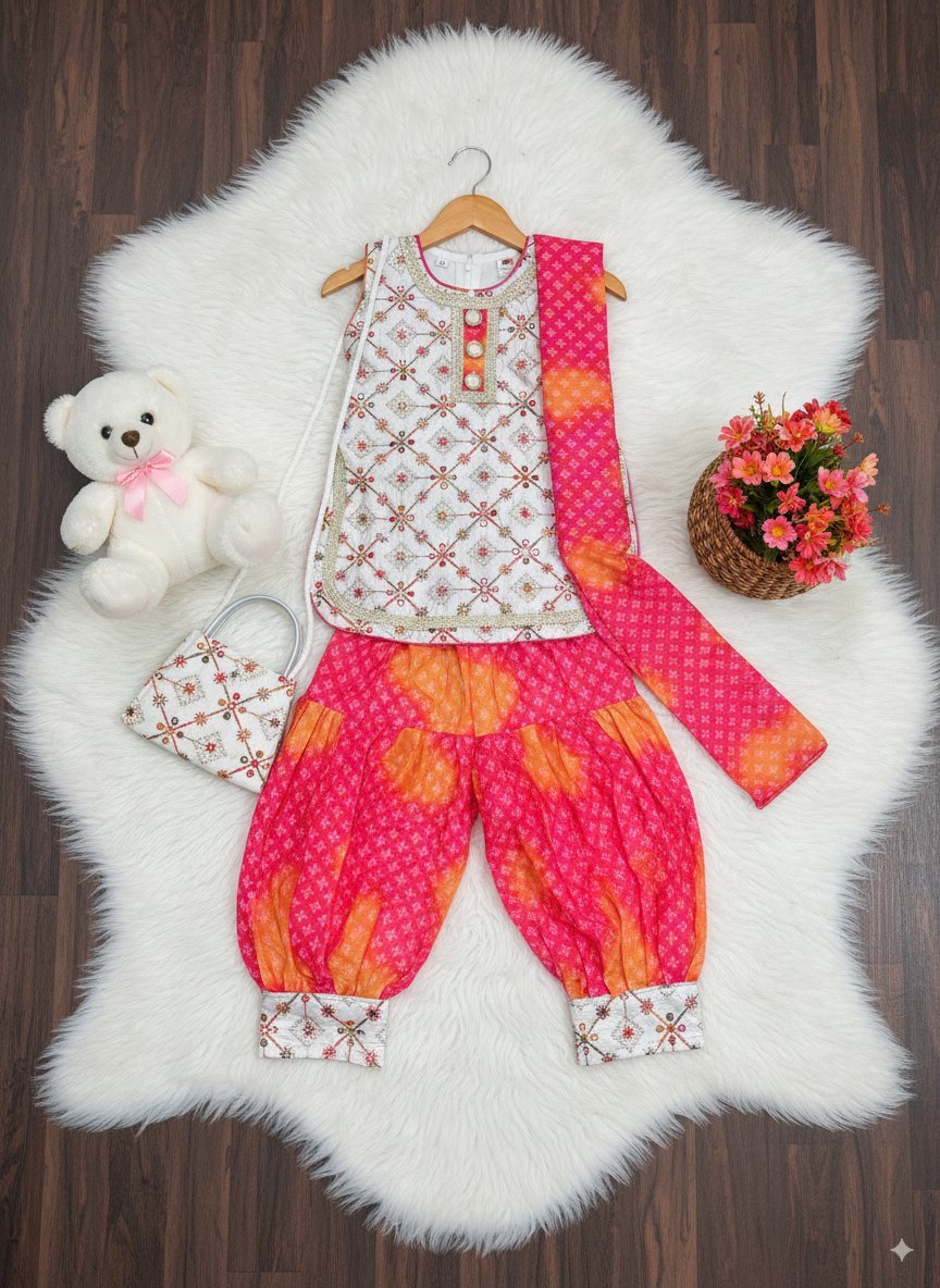 Pink Pearl Patiala Set