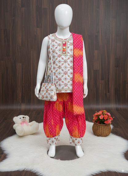 Pink Pearl Patiala Set