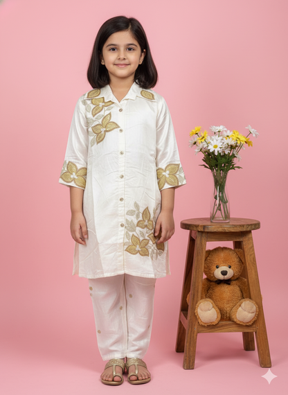 Premium Zari Work Long Tunic and Trousers