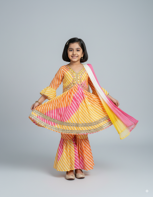 Rainbow Radiance Sharara Set