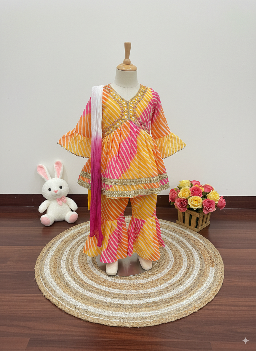 Rainbow Radiance Sharara Set