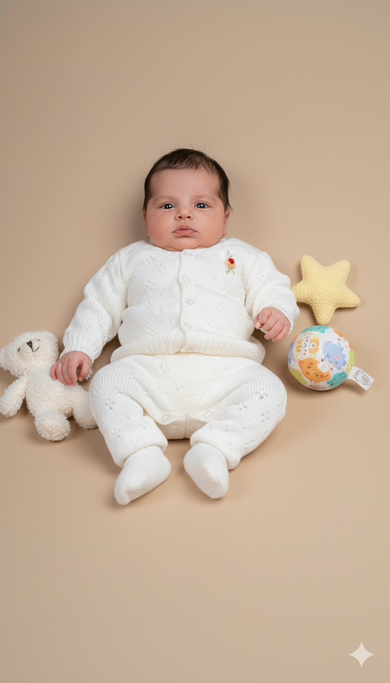 Snowflake Soft Knit Baby Set