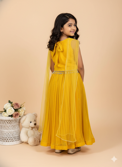 Yellow Peacock Lehenga Choli Set